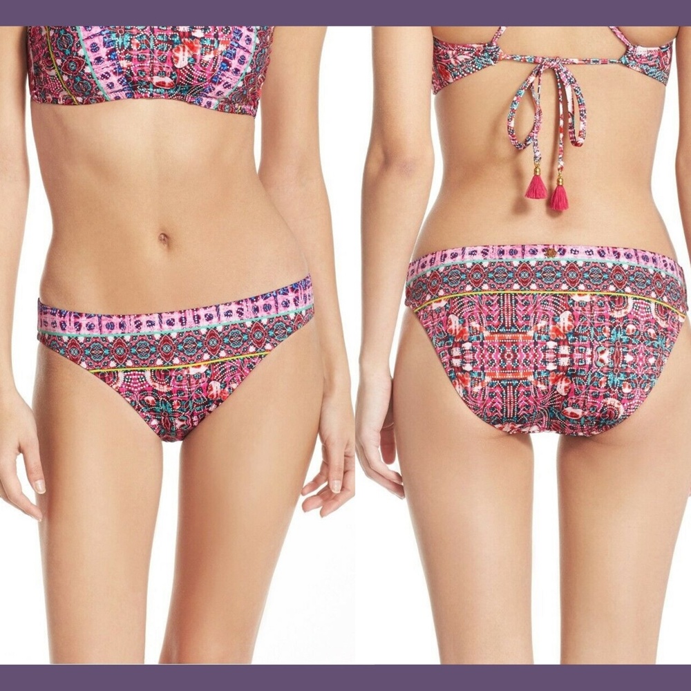 NWT Nanette Lepore 'Sunset Charmer' Print Bikini Bottom‎ [ Medium ]